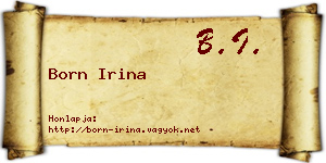 Born Irina névjegykártya